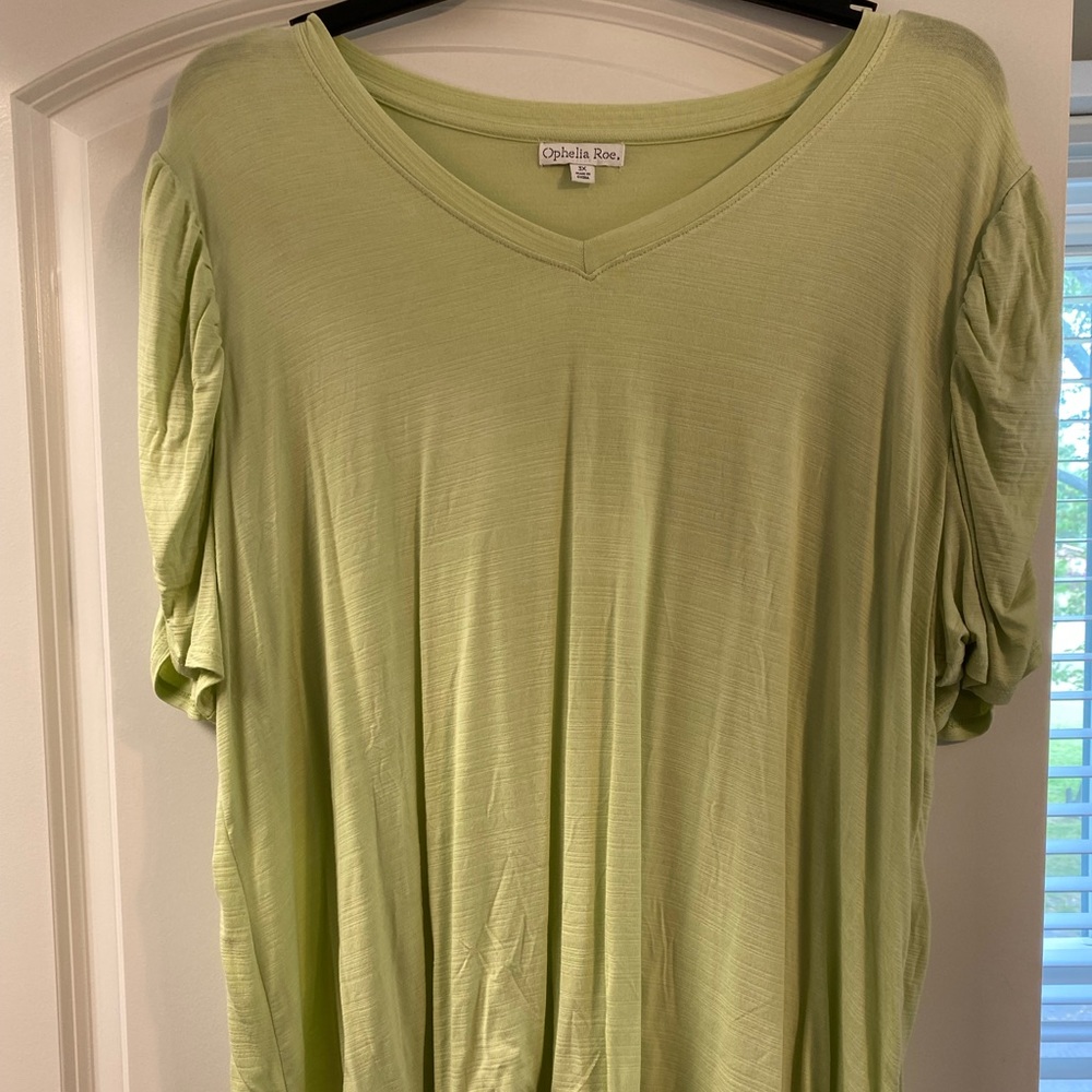NWT V-neck ruched sleeve shirt